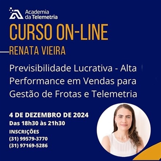 Curso On-line: Previsibilidade Lucrativa - Alta Performance em Vendas para Gestão de Frotas e Telemetria